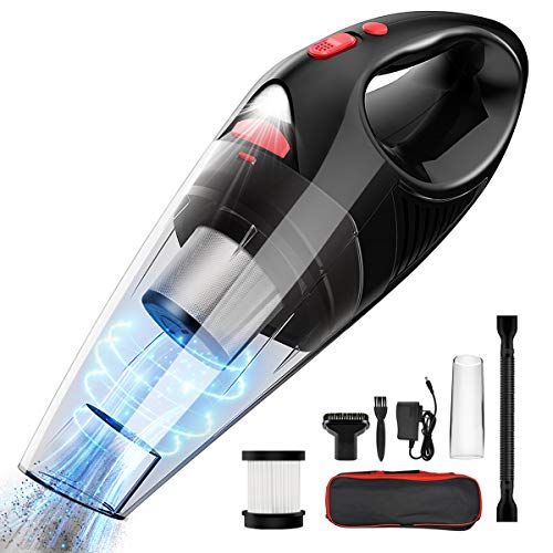 Book Cover Uplift Handheld Vacuum Cordless 120W 6.5kpa Suction Vacuum Cleaner with Stainless Steel HEPA Filter,Rechargeable 2000mAh Lithium Battery,Wet Dry Vac Pet Hair,Dust for Car and Home,Black