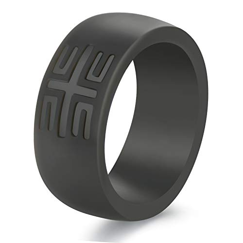 YesFit Silicone Wedding Ring for Men - Men's Breathable Rubber Wedding Ring for Men, 1 Pack / 4 Pack with Pure Color Thin Silicone Bands
