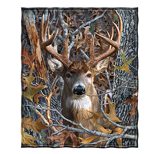 Book Cover Dawhud Direct Fleece Throw Blanket (Camo Buck Deer)