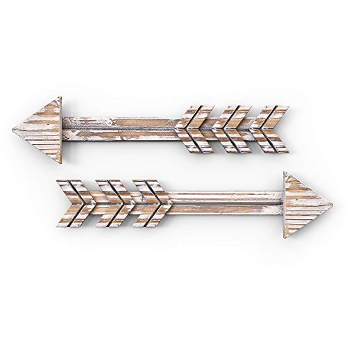Set of 2 Arrow Wall Decor Rustic- Farmhouse and Home Hanging Decoration by Treasures Deck
