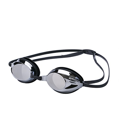 Book Cover ROTERDON Anti Fog Swim Goggles - Swimming Goggles UV Protection Mirrored Lens No Leaking Triathlon for Men Women Youth