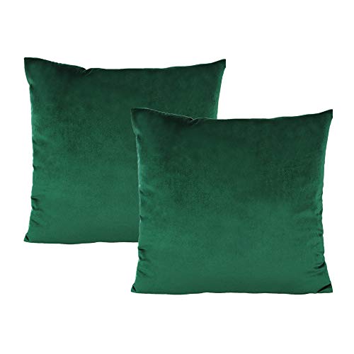 Book Cover VAKADO Dark Green Green Velvet Pillow Cushion Covers Decorative Christmas Emerald Cushion Cases Cozy Soft Solid Square Home Decor for Car Couch Sofa Bedroom Office 18