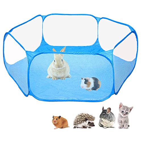Book Cover Small Animals C&C Cage Tent, Breathable & Transparent Pet Playpen Pop Open Outdoor/Indoor Exercise Fence, Portable Yard Fence for Guinea Pig, Rabbits, Hamster, Chinchillas and Hedgehogs