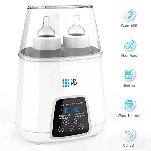 Book Cover New 2019 Bottle Warmer 5-in-1 BPA-Free Premium Quick Baby Bottle Warmer and Sterilizer with Timer - Defrosting and Heating Settings for Baby Food, Breastmilk, and Formula