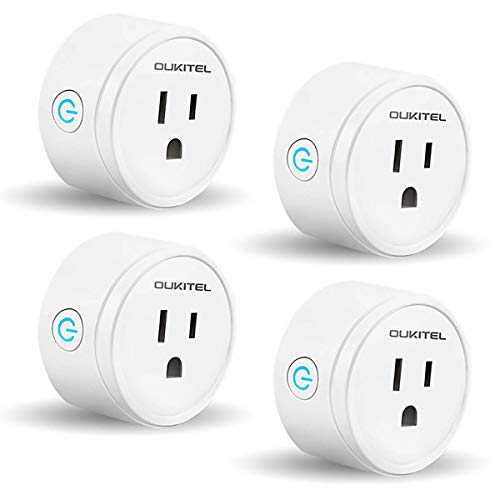 Book Cover Smart plug, OUKITEL Mini Wifi Outlet Works With Alexa, Google Home & IFTTT, No Hub Required, Remote Control Your Home Appliances from Anywhere, ETL & FCC Certified,Only Supports 2.4GHz Network(4 Piec