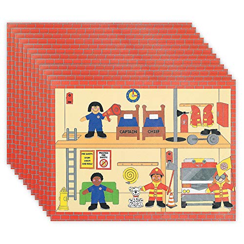 Book Cover Kicko Make a Firefighter Sticker - Set of 12 Firemen Stickers Scene for Birthday Treat, Goody Bags, School Activity, Group Projects, Room Decor, Arts and Crafts