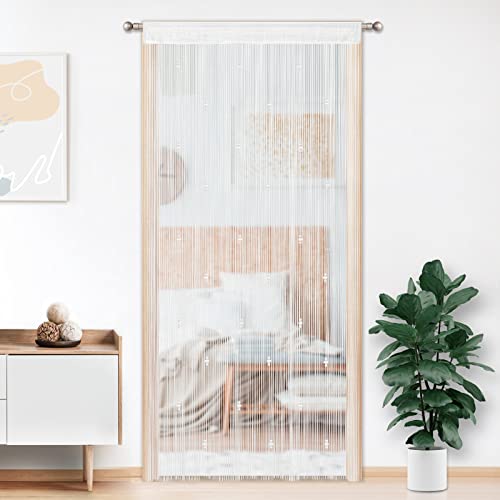 Timere Crystal Beaded Curtain Tassel Curtain - Partition Door Curtain Beaded String Curtain Door Screen Panel Home Decor Divider Crystal Tassel Screen 90x200cm