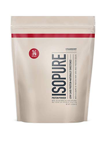 Book Cover Isopure Naturally Flavored, Keto Friendly Protein Powder, 100% Whey Protein Isolate, Flavor: Natural Strawberry, 1 Pound