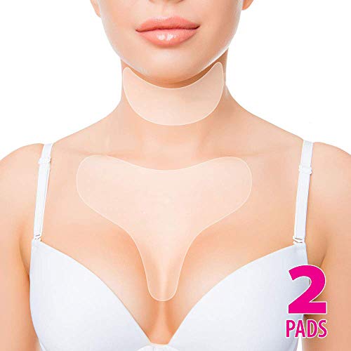 Anti Wrinkle Chest Silicone Pad, Resuable and 100% Medical Grade DÃ©colletÃ© Anti Wrinkle Patches, Smooth Your Skin Set of 2 Pads