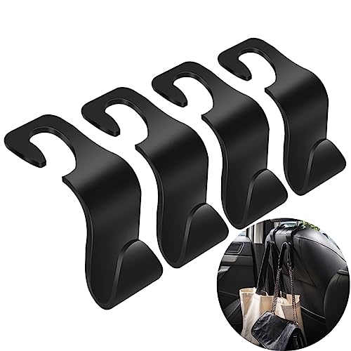 VTECHOLOGY Car Seat Headrest Hook 4 Pack Car Seat Backpack Hooks Seat Headrest Hooks Car Seat Holder Organizer for Purses,Bags,Cloths,Car Water Bottle Hooks Car Seat Assecories