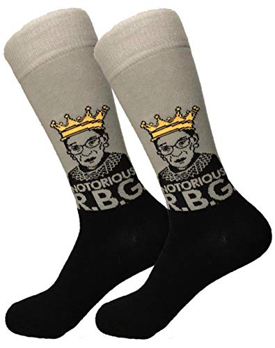Book Cover Balanced Co. Ruth Bader Ginsburg Dress Socks Notorious RBG Funny Socks Crazy Socks Casual Socks Novelty Socks (Black/Gray)