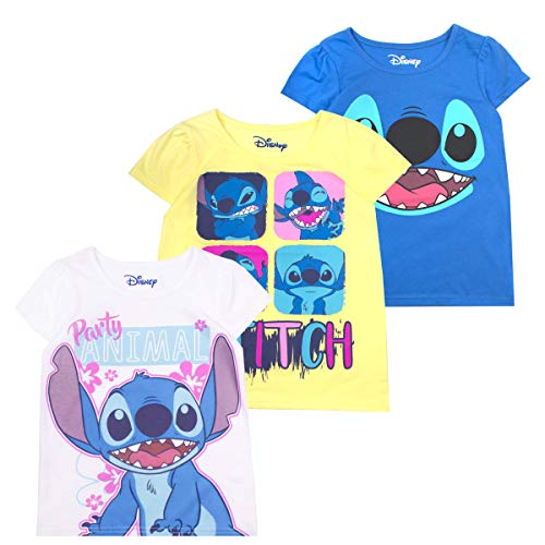 Disney Girls 3-Pack T-Shirts: Wide Variety Includes Minnie, Frozen, Princess, Moana, Toy Story, and Lilo and Stitch
