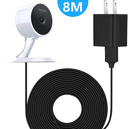 Book Cover Power Adapter with 26ft / 8 m Weatherproof Cable for Amazon Cloud Cam, Continuously Operate Amazon Cloud Cam(Black)