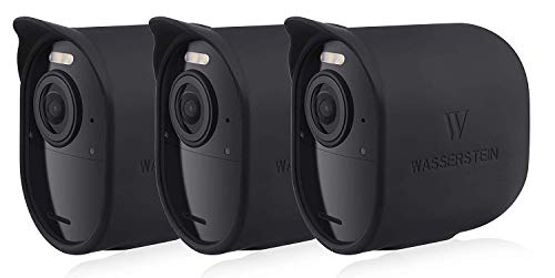 Protective Silicone Skins with Sunroof Compatible with Arlo Ultra/Ultra 2 & Arlo Pro 3/Pro 4 (Black, 3 Pack) (NOT Compatible with Arlo Essential Spotlight)