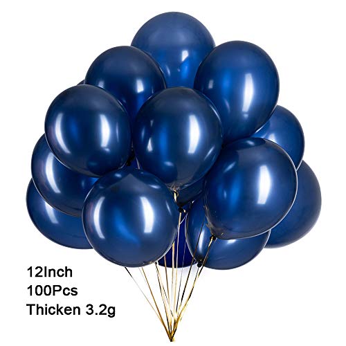 GAKA Navy Balloons 12 inch Navy Blue Balloons Helium Balloons Quality Latex Balloons Party Decorations Supplies Pack of 100,3.2g/pcs
