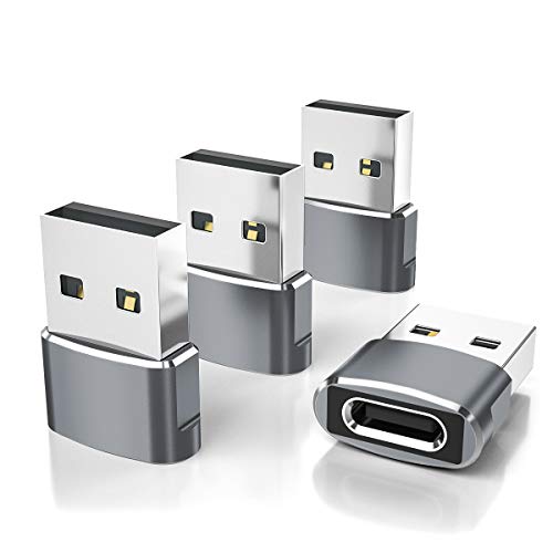 Elebase USB to USB C Adapter 4 Pack,Type C Female to A Male Charger Converter for Apple Watch Ultra iWatch Series 8 7,iPhone 14 13 12 11 Pro Plus Max,Airpods,iPad 9 10 Air 5 Mini 6,Galaxy S21 S22 S23