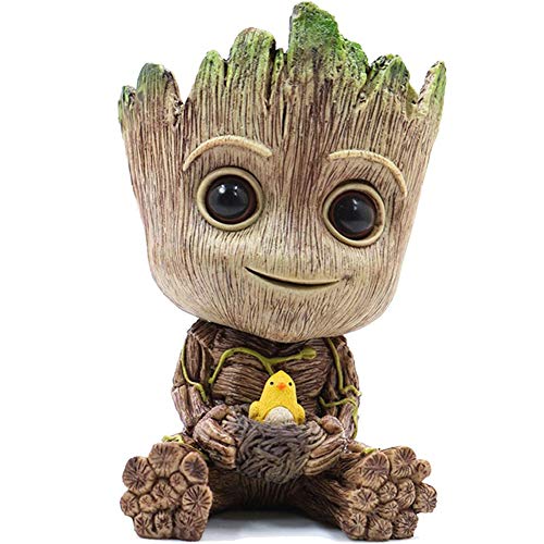 RedDreamer Groot Planter Pot, Baby Groot Bird-Nest Model Succulent Planter Pot Cute Green Plants Pot Groot Flower Pot, Groot Pen Holder with Hole, Best Gift for Kids, Parents, Friends