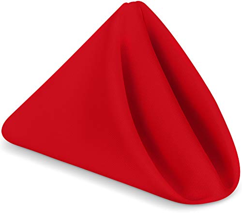 Book Cover Utopia Home Cloth Napkins 17 by 17 Inch, 100% Polyester Red Dinner Napkins - 24 Pack