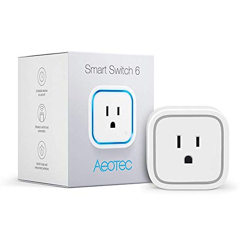 Aeotec Smart Switch 6, Zwave Switch Z-Wave Plus Plug 15A for Home Security Automation Z-Wave Power Monitor, Without USB Port
