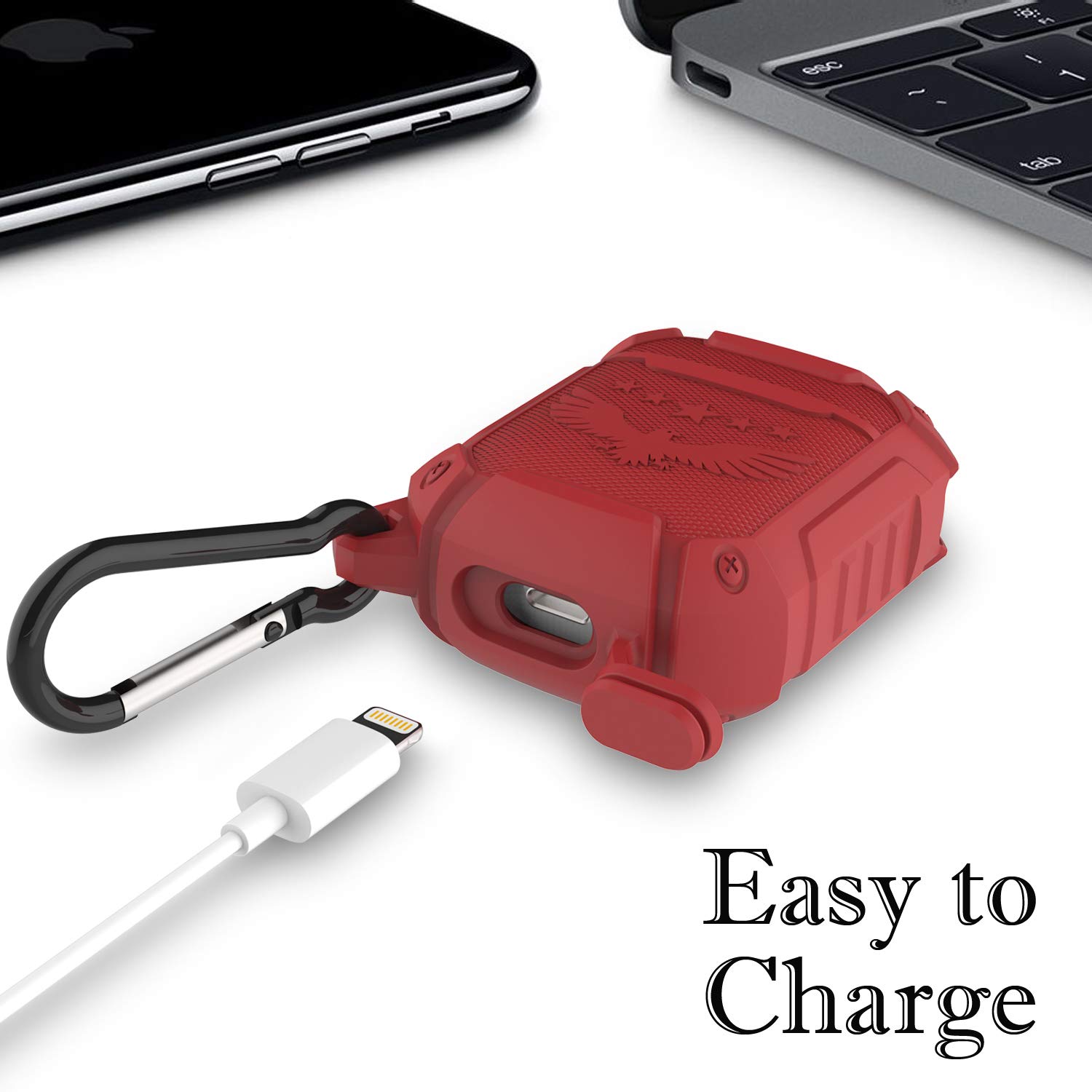 Aomoband Compatible with Apple Airpods Case, 3-Proof Protective Cover Case Compatible with Airpods Accessories