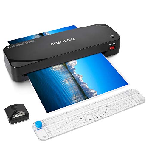 Laminator, Crenova A4 Laminator, 4 in 1 Thermal Laminator, 9 inches, 20 Laminating Pouches, Paper Trimmer, Corner Rounder