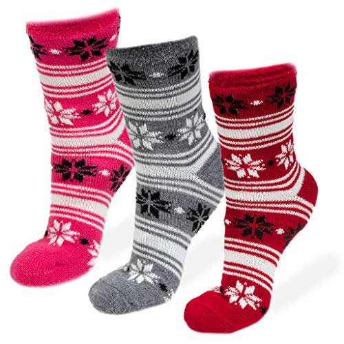 3 Pairs Cozy Cabin Socks for Women - Aloe Infused Fuzzy Fluffy Comfortable Socks