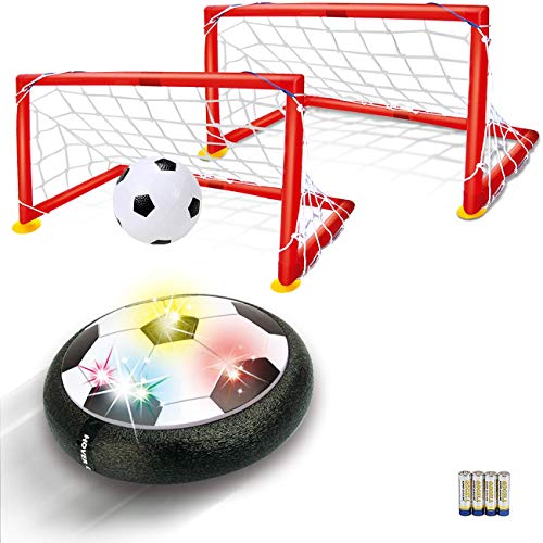 Kids Toys Hover Soccer Ball - LED Air Power Soccer Set with 2 Goals and an Inflatable Ball, Indoor Outdoor Sport Ball Training Games, Soccer Toys for 2 3 4 5 6 7 8- 12 Year Old Boy Girl Best Gifts