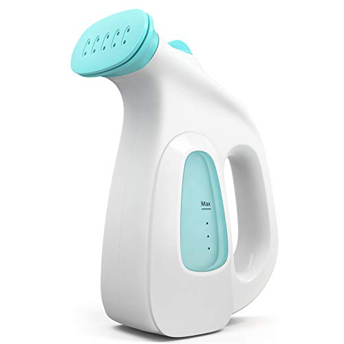 Book Cover Villini Garment Steamer - Handheld Fabric Steamer - Wrinkle Remover for Clothes with Fast Heat-up Function - Lightweight Mini Steamer for Home and Travel (White/Blue)
