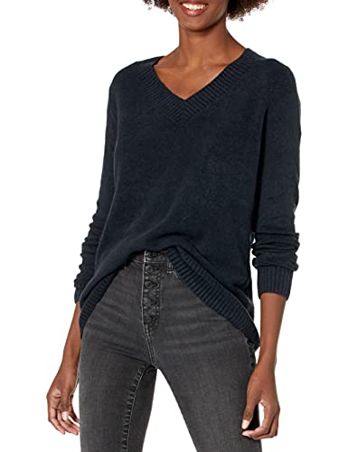 Book Cover Goodthreads Women's Relaxed-Fit Mid-Gauge Stretch V-Neck Sweater