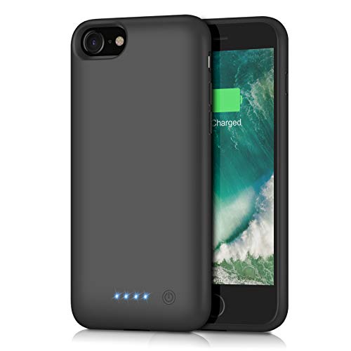 Book Cover Battery case for iPhone 8/7, Xooparc [6000mah] Upgraded Charging Case Protective Portable Charger Case Rechargeable Extended Battery Pack for Apple iPhone 7/8(4.7') Backup Power Bank Cover (Black)
