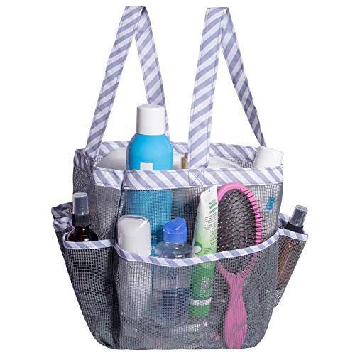 Book Cover Attmu Mesh Shower Caddy Basket, Shower Tote Bag Hanging Toiletry College Dorm Room Essentials for Girls and Boys