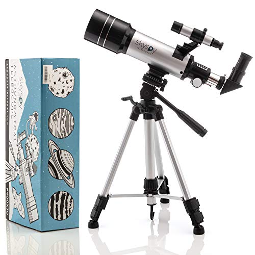 Book Cover SkySpy Telescope - Beginner 70mm Refractor Telescope with Finder Scope & Tripod - Portable Glass with 3 Magnification Eyepieces - Starter Astronomy Kit for Kids & Adults - Educational Science Gear