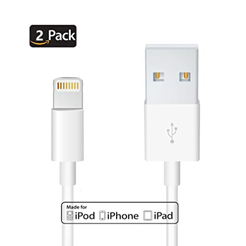 Book Cover 2Pack Apple Original Charger [Apple MFi Certified] Lightning to USB Cable Compatible iPhone Xs Max/Xr/Xs/X/8/7/6s/6plus/5s,iPad Pro/Air/Mini,iPod Touch(White 1M/3.3FT) Original Certified