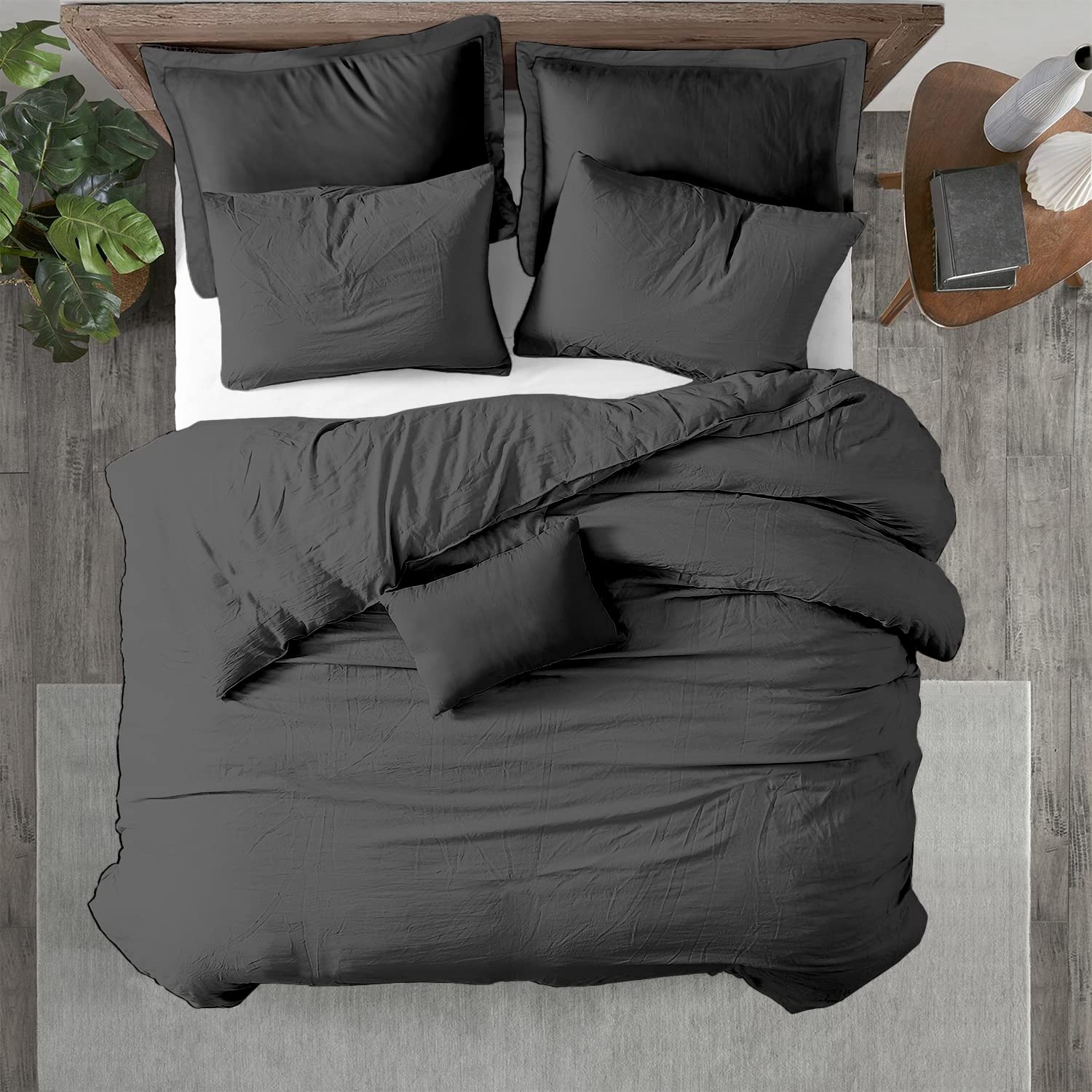 Book Cover Kotton Culture Oversized King Duvet Cover 3 Piece 100% Egyptian Cotton Breathable All Season 600 Thread Count with Zipper & Corner Ties Soft Comforter Cover (Oversized King, Grey) 3 Pc Oversized King Solid Duvet Cover Sets Grey