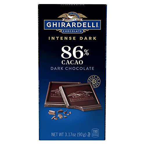 GHIRARDELLI Intense Dark Chocolate Bar, 86% Cacao, 3.17 Oz Bar (Pack of 12)