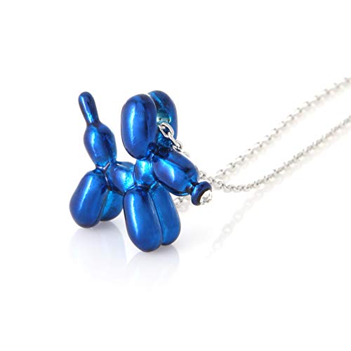 LAONATO Balloon Dog Necklace Epoxy Plated Chain, 17 inches