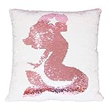 Reversible Sequin Pillow Cover Decorative for Home Wedding Party Decor,Mermaid Pillow Case for Couch Bed Sofa Birthday Festival Gift for Kids Adults Girls 16"x16" (Mermaid/ Pink (Only Pillow Cover))