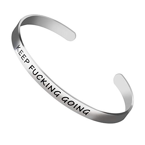 Leanking Bracelet for Man Women Cuff Bracelet Bangle Stainless Steel Engraved with Gift Box