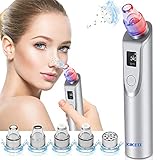 Blackhead Remover Vacuum-Pore Cleaner Vacuum Electric Suction Facial Comedo Acne Extractor Tool with LED Display for Women & Men （Grey)