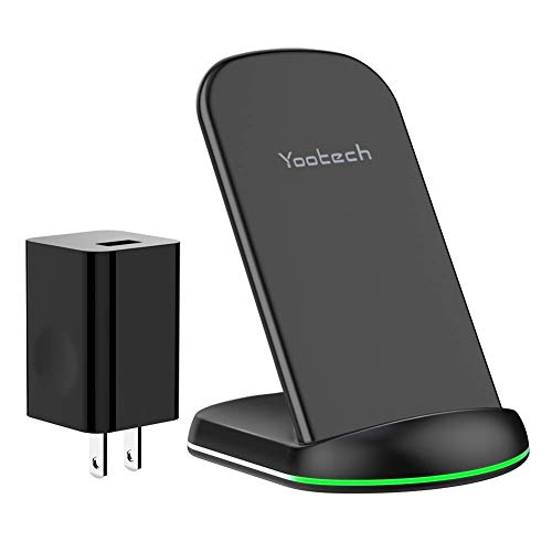Yootech Wireless Charger, 10W Max Qi-Certified Wireless Charging Stand with QC3.0 AC Adapter,Compatible with iPhone 11/11 Pro/11 Pro Max/XR/XS Max/XS/X/8, Galaxy Note 10/Note 10 Plus/S10/S9/S8