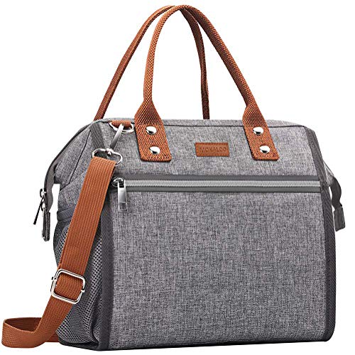 Mokaloo Insulated Lunch Bag, Large Capacity Lunch Tote Box With Removable Shoulder Strap, Multi-functional Reusable Thermal Snacks Cooler Bag for Men, Women