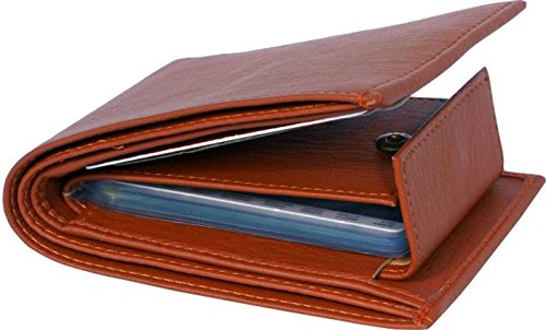 Friends & Company Pure Leather Album Tan Men's Slim Wallet with Card Holder and Coin Pocket (Tan)