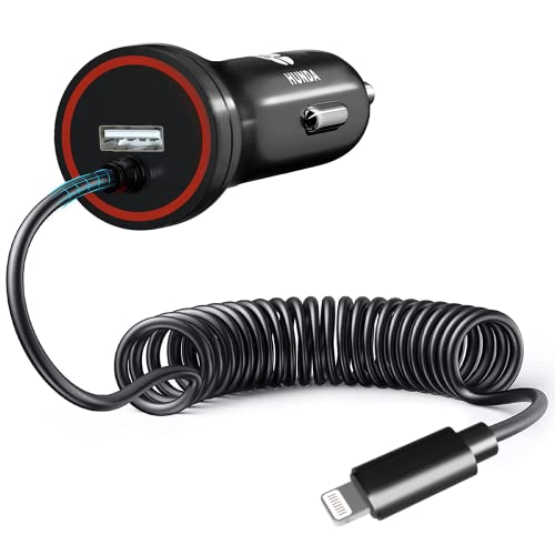Car Charger, 24W/4.8A USB Car Charger Adapter Compatible with iPhone 13 Pro Max/Pro/Mini/12/11/X/SE/8/7/6s/6Plus/5s/5c, iPad Pro/Air/Mini and Universal USB Port for Android Phones