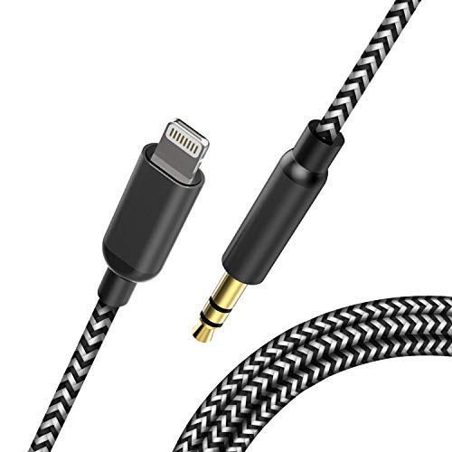 3.5mm Auxiliary Audio Cable (4ft / 1.2m), Topacom 3.5mm Male to Male Stereo Aux Cord for Car Stereo, Compatible for iPhone, iPad, iPod, Speaker - White