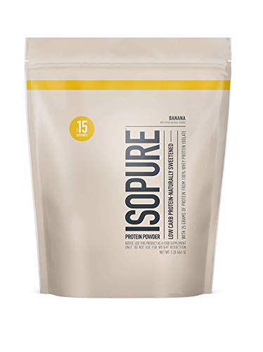 Book Cover Isopure Naturally Flavored, Keto Friendly Protein Powder, 100% Whey Protein Isolate, Flavor: Natural Banana, 1 Pound