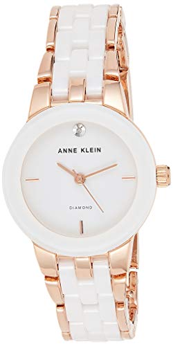Anne Klein Women's Genuine Diamond Dial Ceramic Bracelet Watch