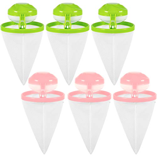ANPHSIN 6 Pcs Washing Machine Floating Lint Mesh Bag- Different Color Hair Filter Net Pouch, Hair Removal Laundry Filter Bag for Washing Machine