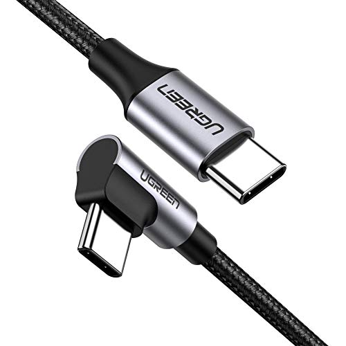 UGREEN USB C to USB C Cable Right Angle 90 Degree Type C 60W PD Fast Charge Compatible for Google Pixel 4 3 XL, Samsung Galaxy Note 10 9 S20 S10, MacBook Pro/Air 13" iPad Pro 2020, Nintendo Switch 6FT