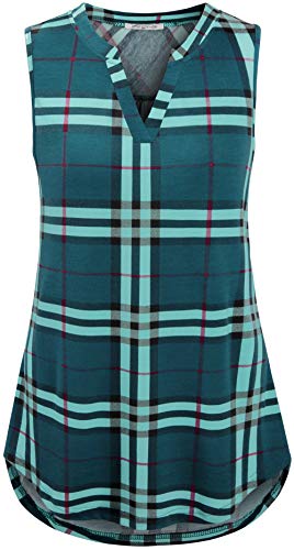 SeSe Code Women's Sleeveless V Neck Tunic Blouses Floral Flowy Casual Tank Tops
