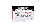 Kingston High Endurance 64GB MicroSD Card High Performance, 1080P, Full HD, Up to 95MB/S Read, (SDCE/64GB)